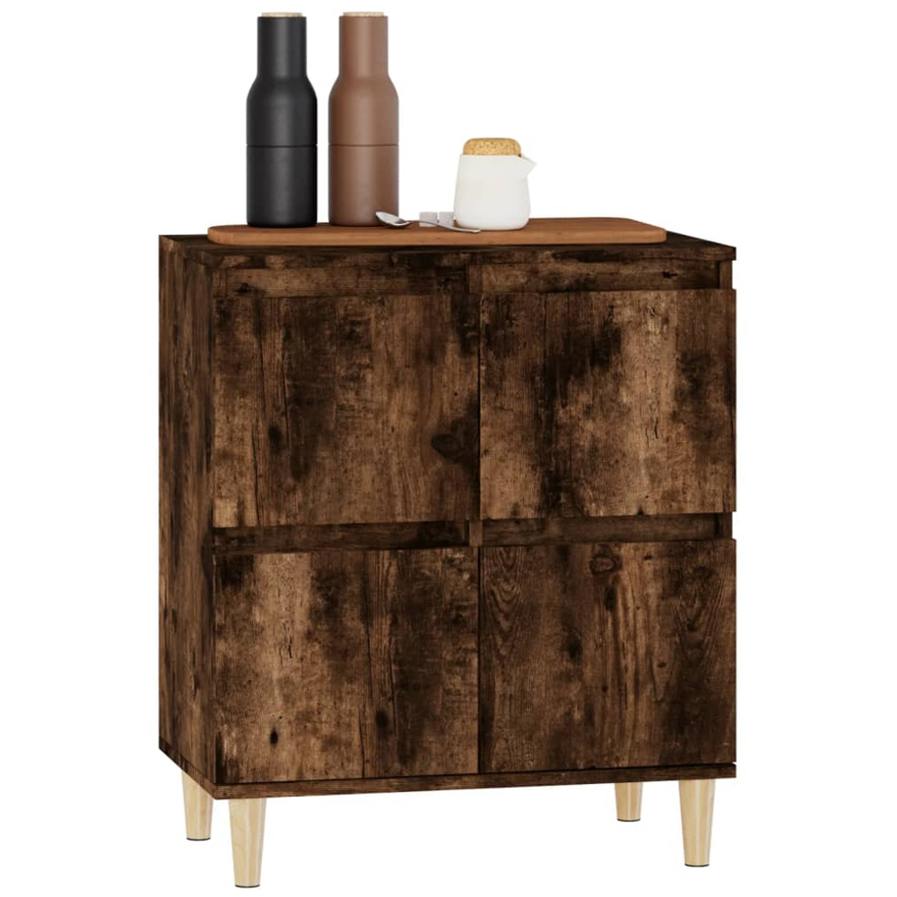 vidaXL 4 Door Smoked Oak Sideboard Image 4
