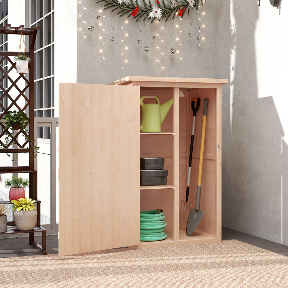 Outsunny 2.5 x 1.8ft Wooden Garden Shed Image 4
