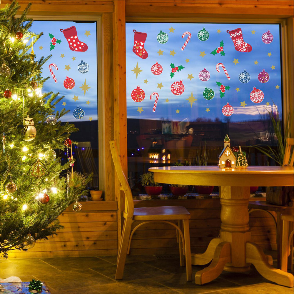 Walplus Merry Double-Sided Christmas Window Stickers 54 Piece Image 3