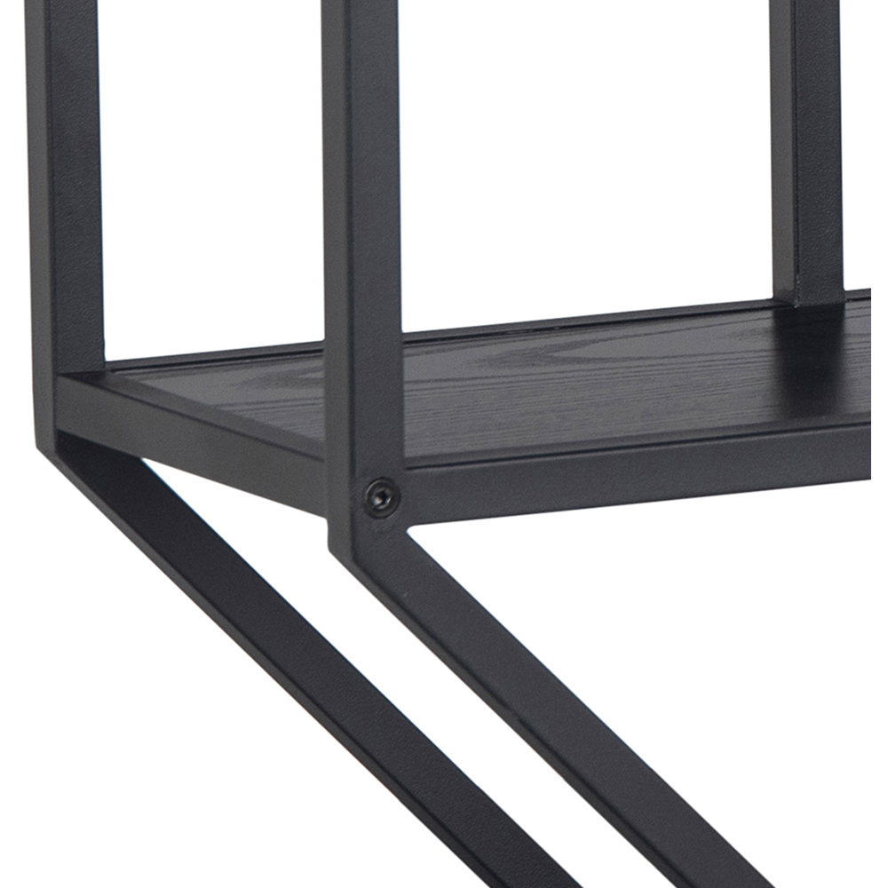 Florence Seaford 3 Shelf Black Octagonal Metal Wall Shelf Image 7