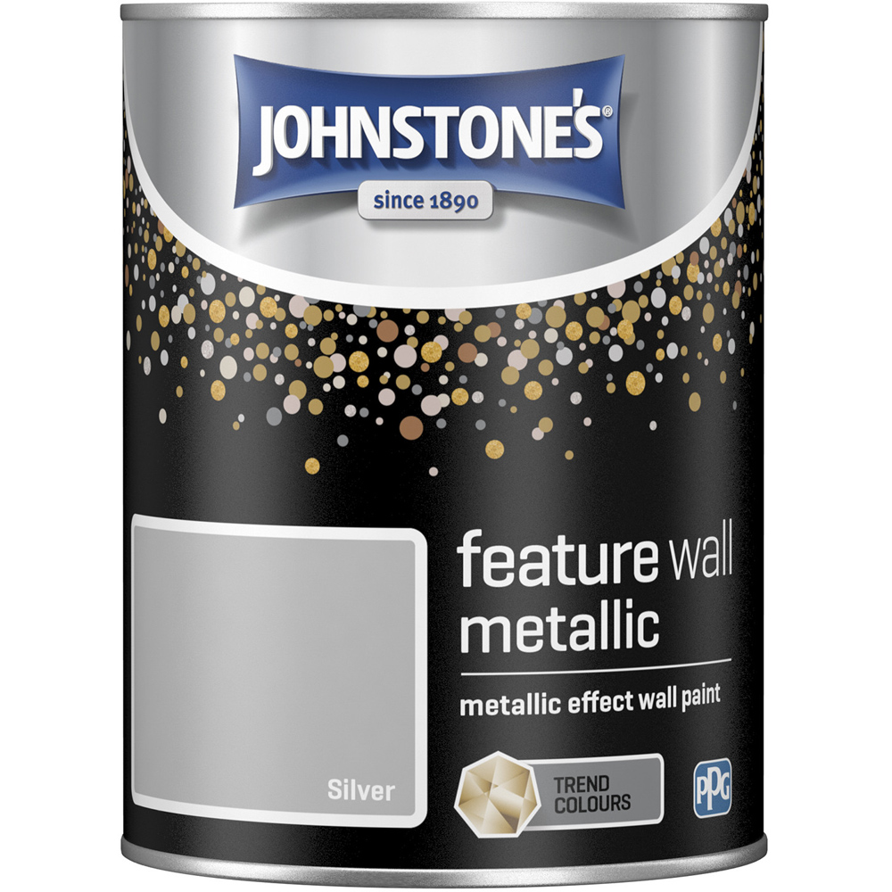 Johnstone's Feature Wall Silver Metallic Paint 1.25L Image 2