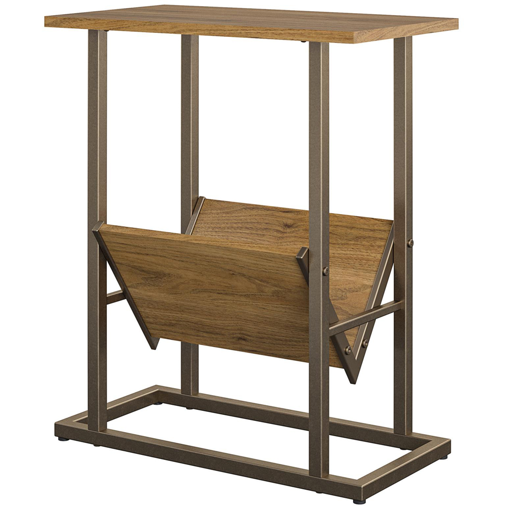 Novogratz Regal 2 Shelf Walnut End Table Image 4