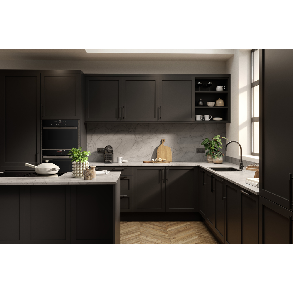 Omega Sleek Emperador Marble Effect Square Edge Matt Kitchen Upstand 3000 x 100 x 20mm Image 5