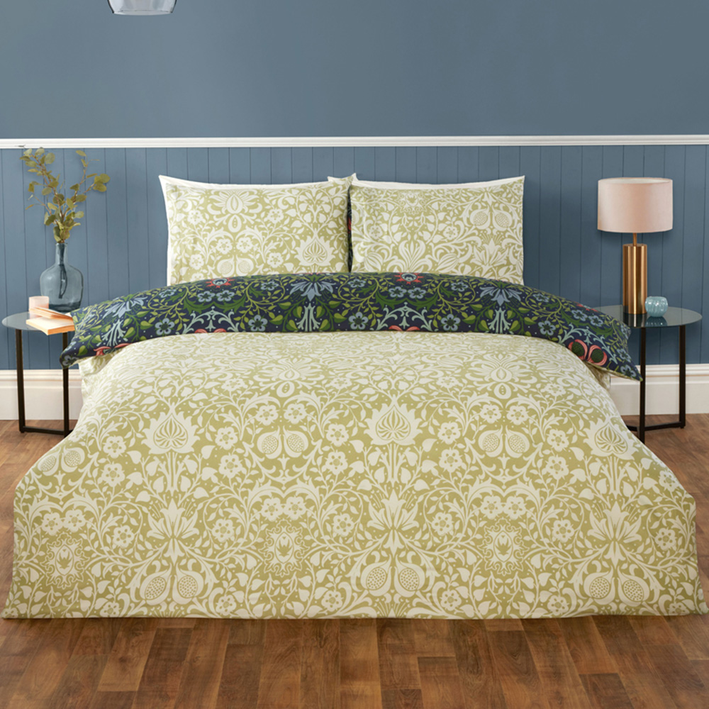 Serene Heritage Flora King Size Multicolour Microfibre Fabric Reversible Duvet Cover Set Image 4