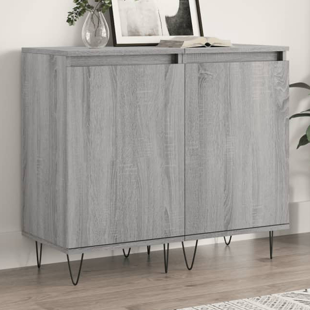 vidaXL Single Door Grey Sonoma Sideboard Set of 2 Image 1