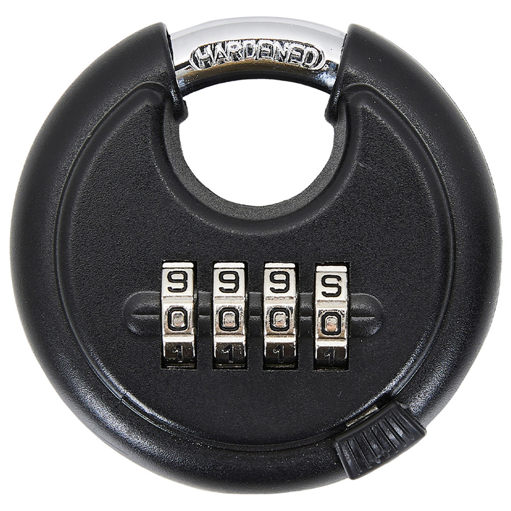 Living and Home 4 Digit Black Zinc Alloy Combination Padlock Image 1