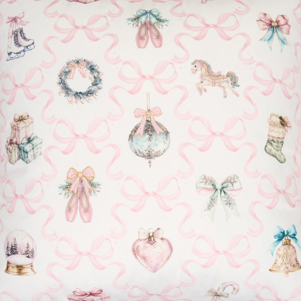 Christmas Charm Ruffle Cushion Pink Image 4