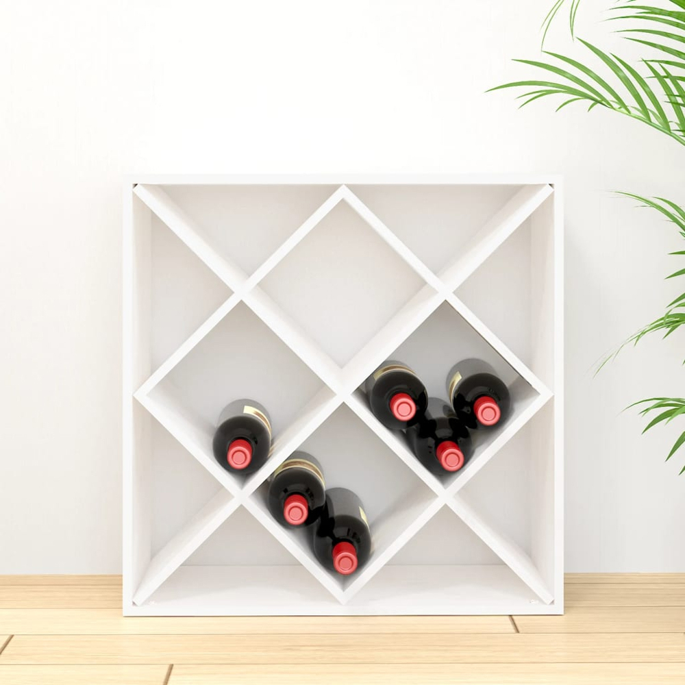 vidaXL 12 Shelf White Freestanding Wine Cabinet Image 5
