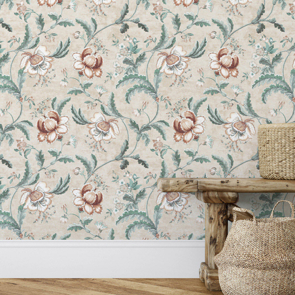 Esselle Home Tapestry Floral Natural and Spice Wallpaper Image 3