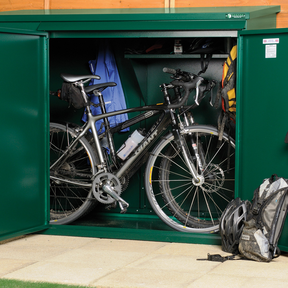 Asgard Addition 6 x 3ft Double Door Grey Bike Storage Shed Image 9