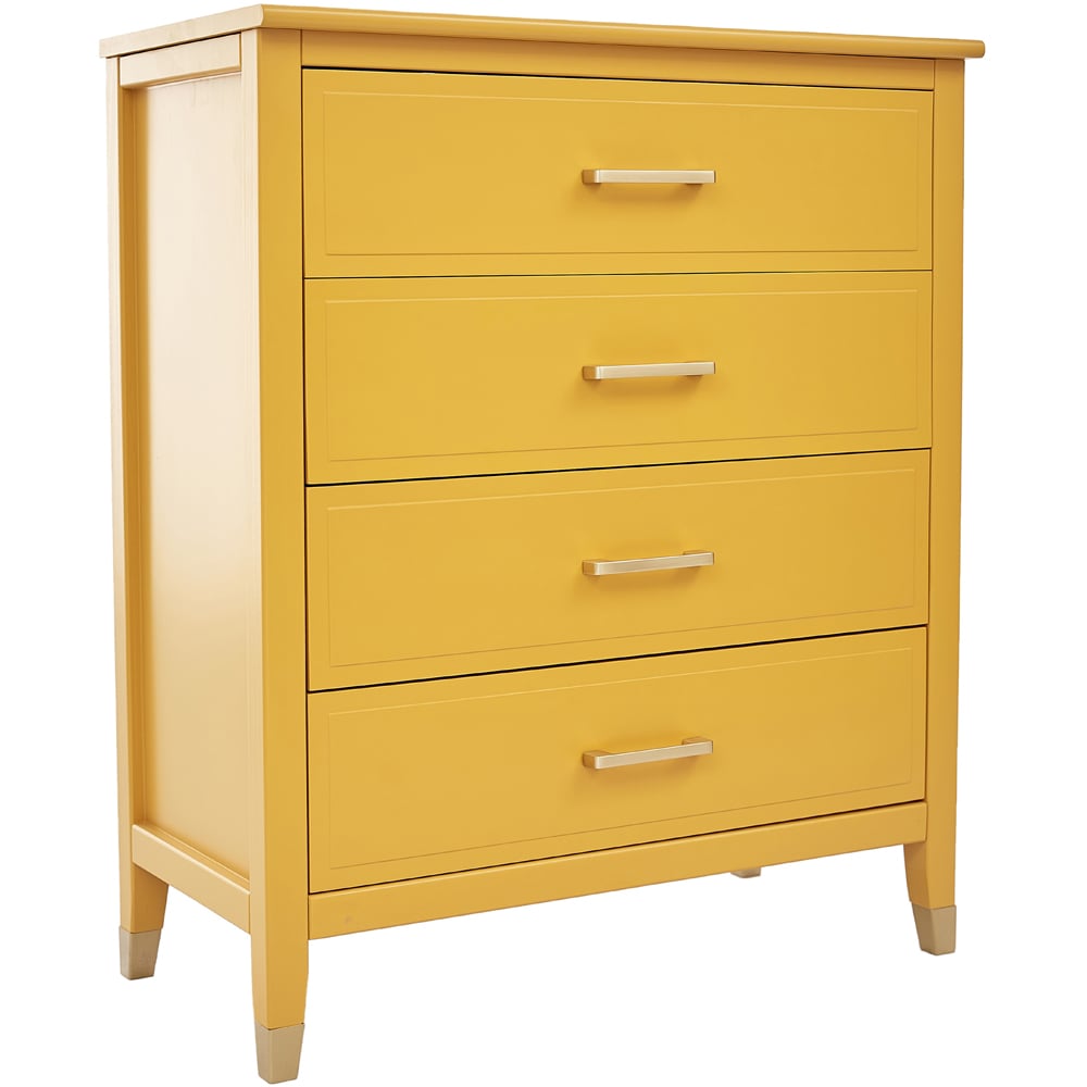 Palazzi 4 Drawer Mustard Chest of Drawers Image 2