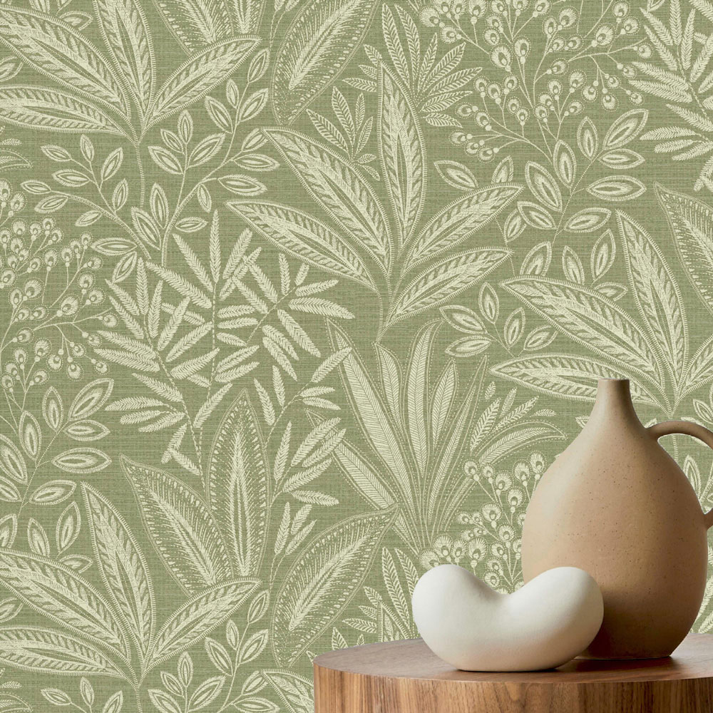 Crown Sahara Leaf Fern Green Wallpaper Image 3