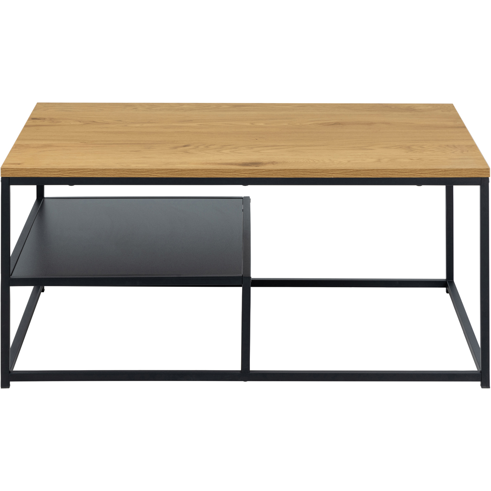 Florence Gila Single Shelf Oak and Black Coffee Table Image 3