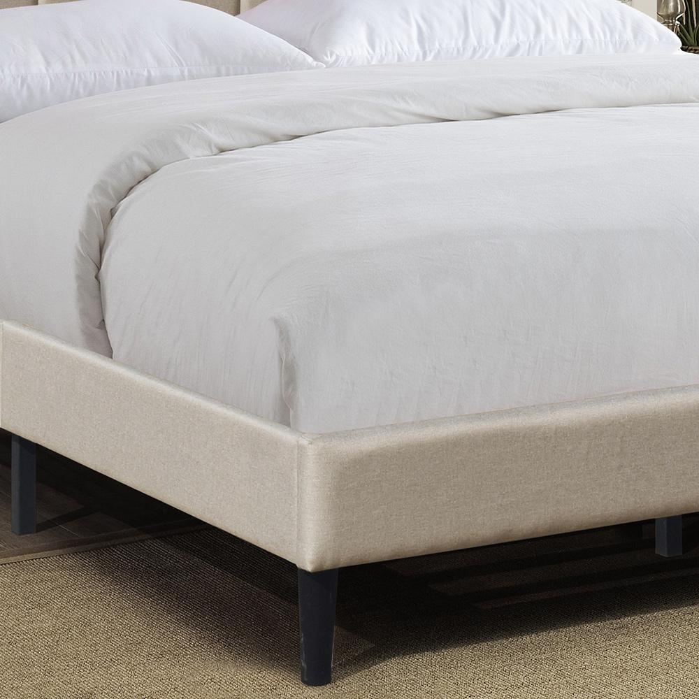 Brooklyn King Size Stone Buttoned Headboard Bed Frame Image 3