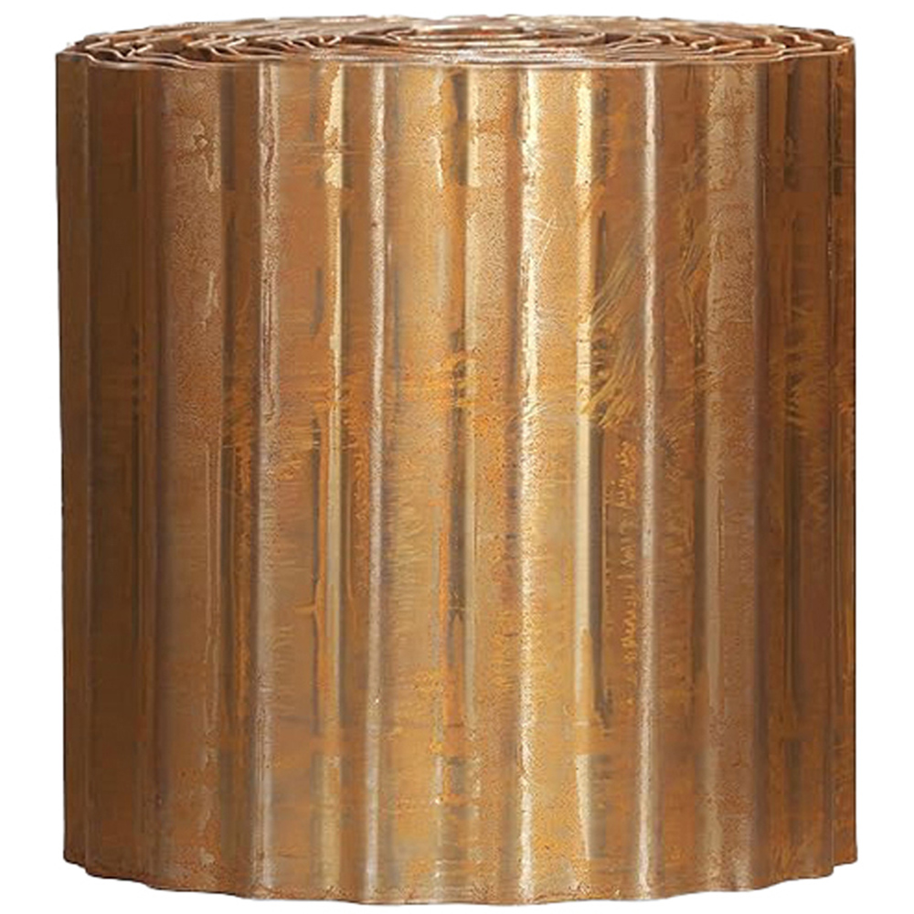 Nicoman Pre Rust Corrugated Metal Lawn Edging Garden Border Roll 5m Image 1
