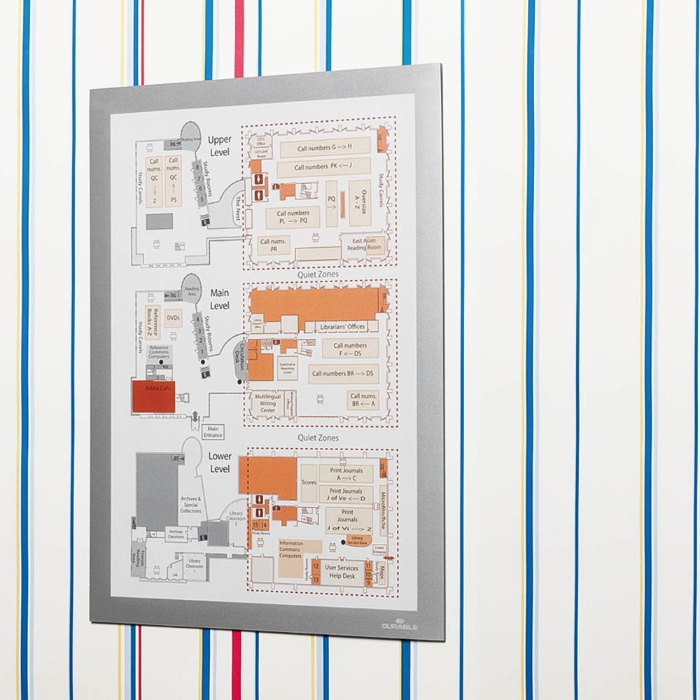 Durable DURAFRAME A4 Silver Wallpaper Self Adhesive Magnetic Signage Frame Image 4