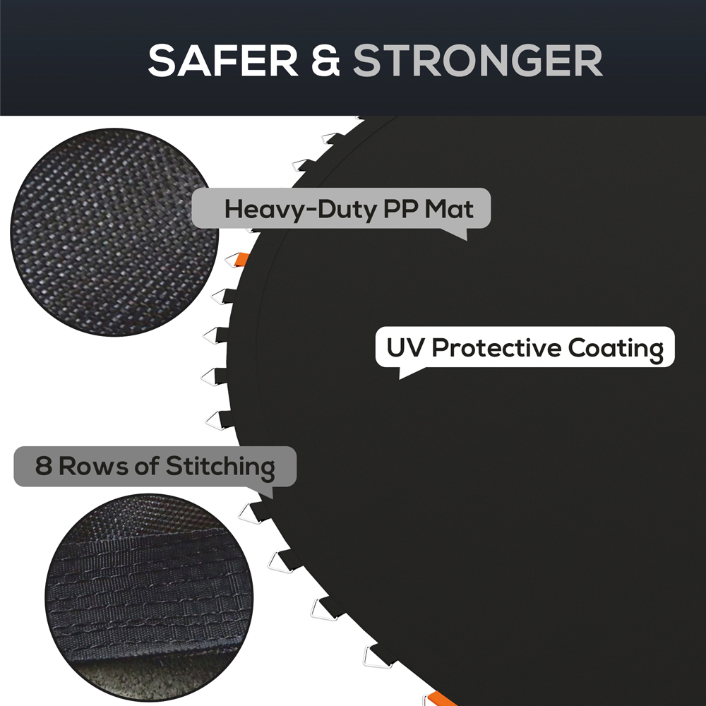 SPORTNOW 12ft Black Trampoline Mat with 72 V-Hooks Image 5