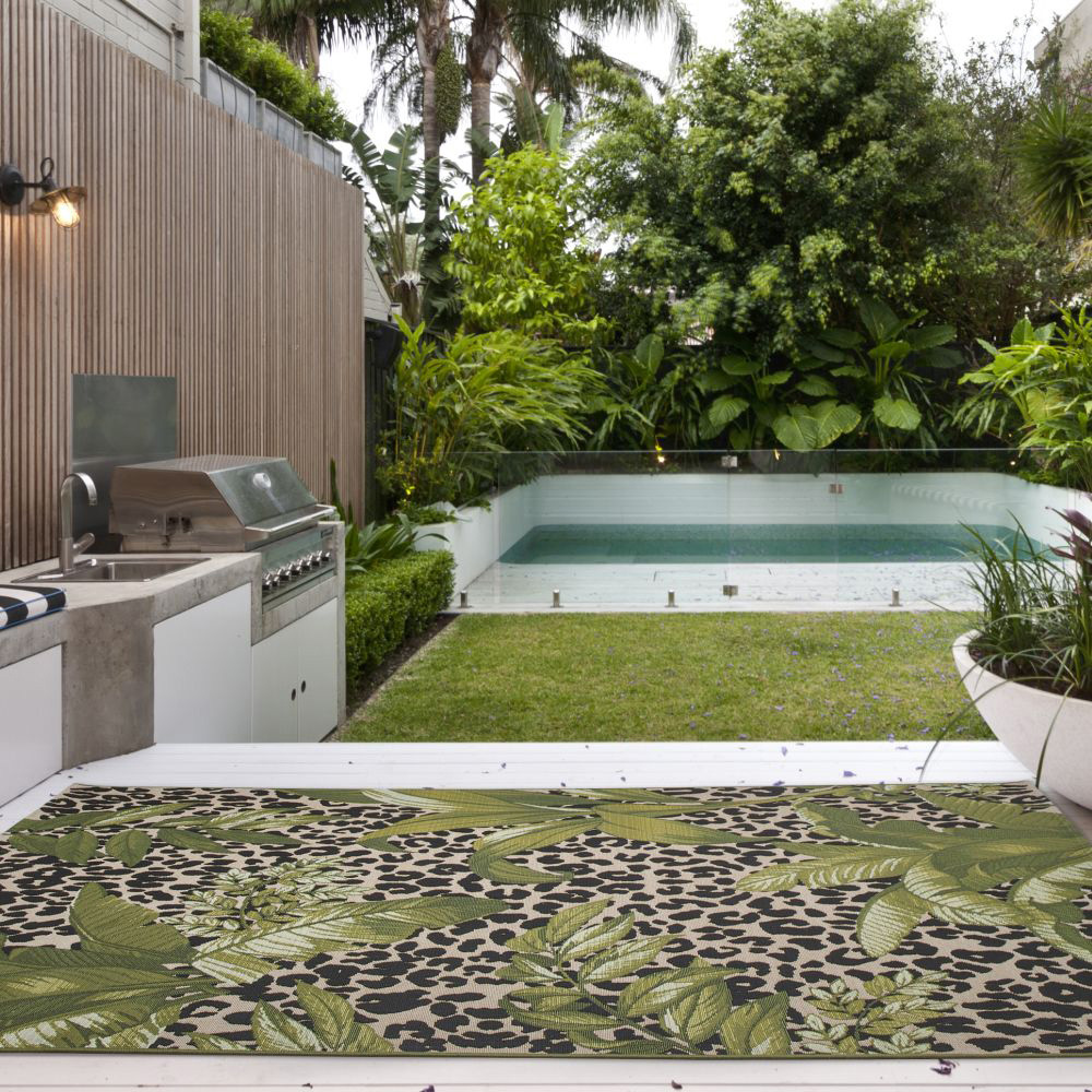 Homemaker Tropicana Black and Green Rug 120 x 170cm Image 1