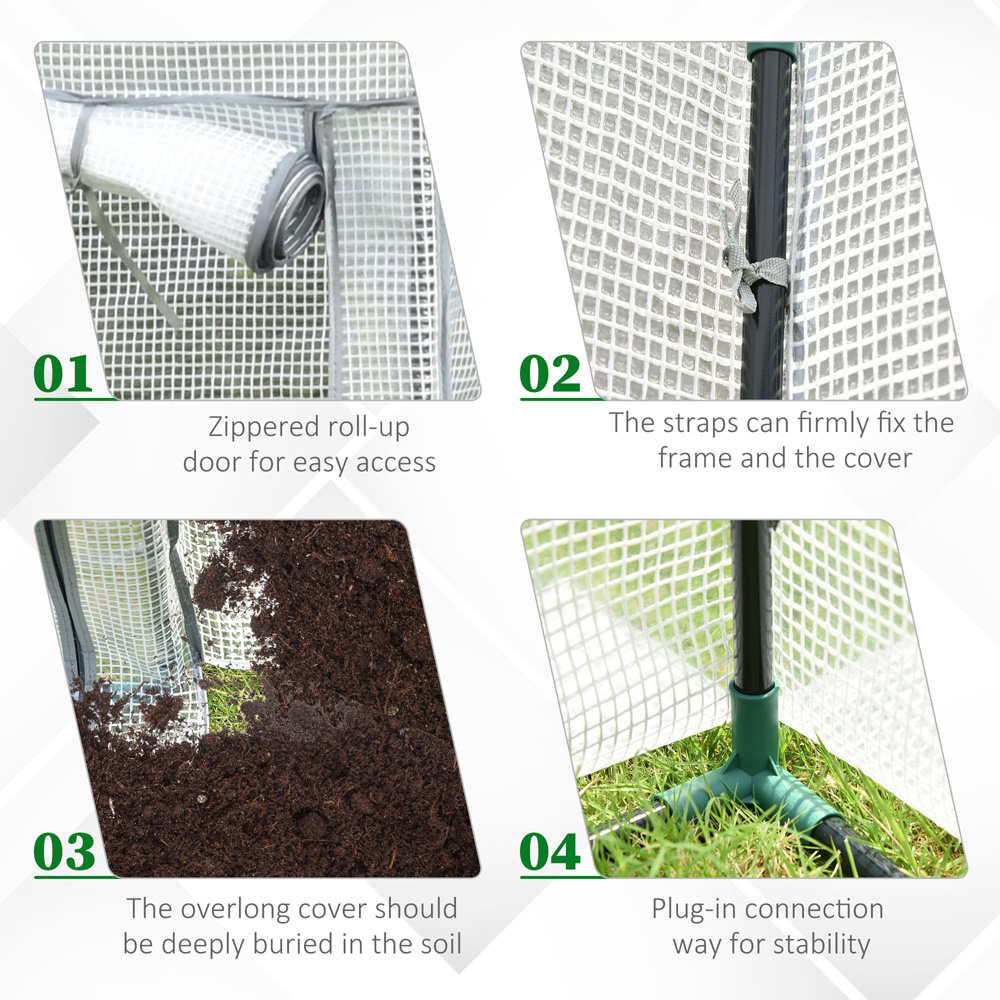 Outsunny White 2 x 3ft Mini Greenhouse Image 5
