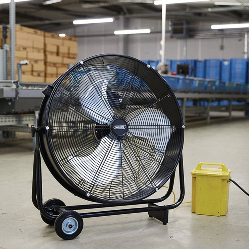 Draper Black and Silver High Velocity Drum Fan 24 inch Image 2