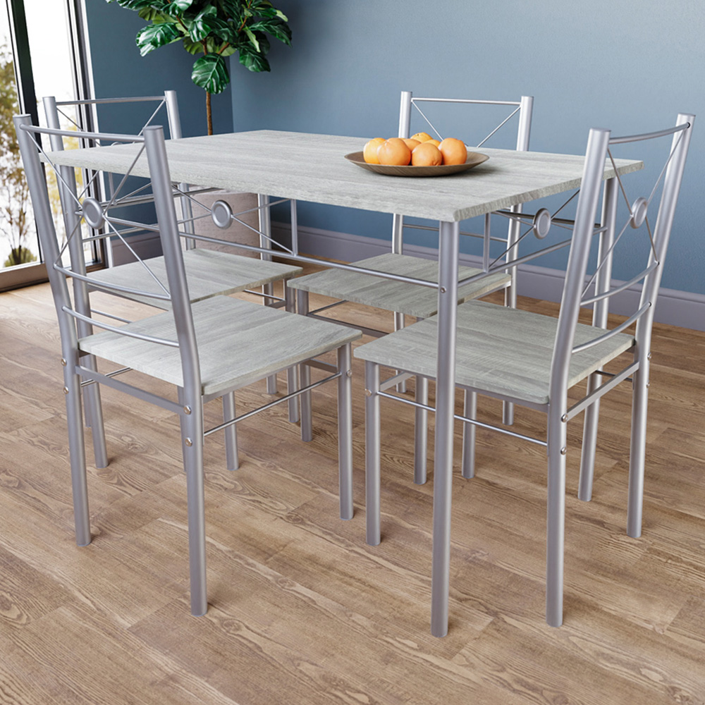 Vida Designs Roslyn 4 Seater Dining Set Oak Image 1