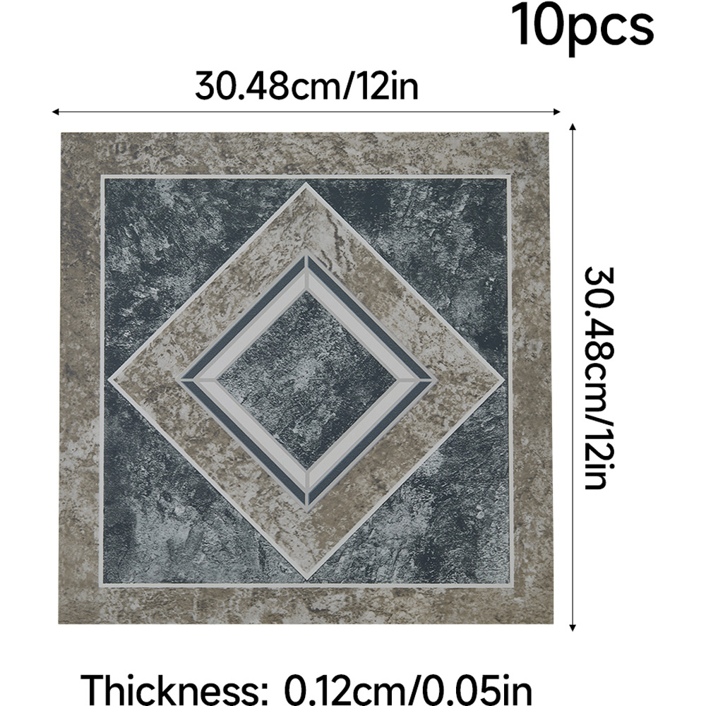 Living and Home Marble Effect Brown Edge Self-Adhesive PVC Flooring Tile 10 Pack Image 9