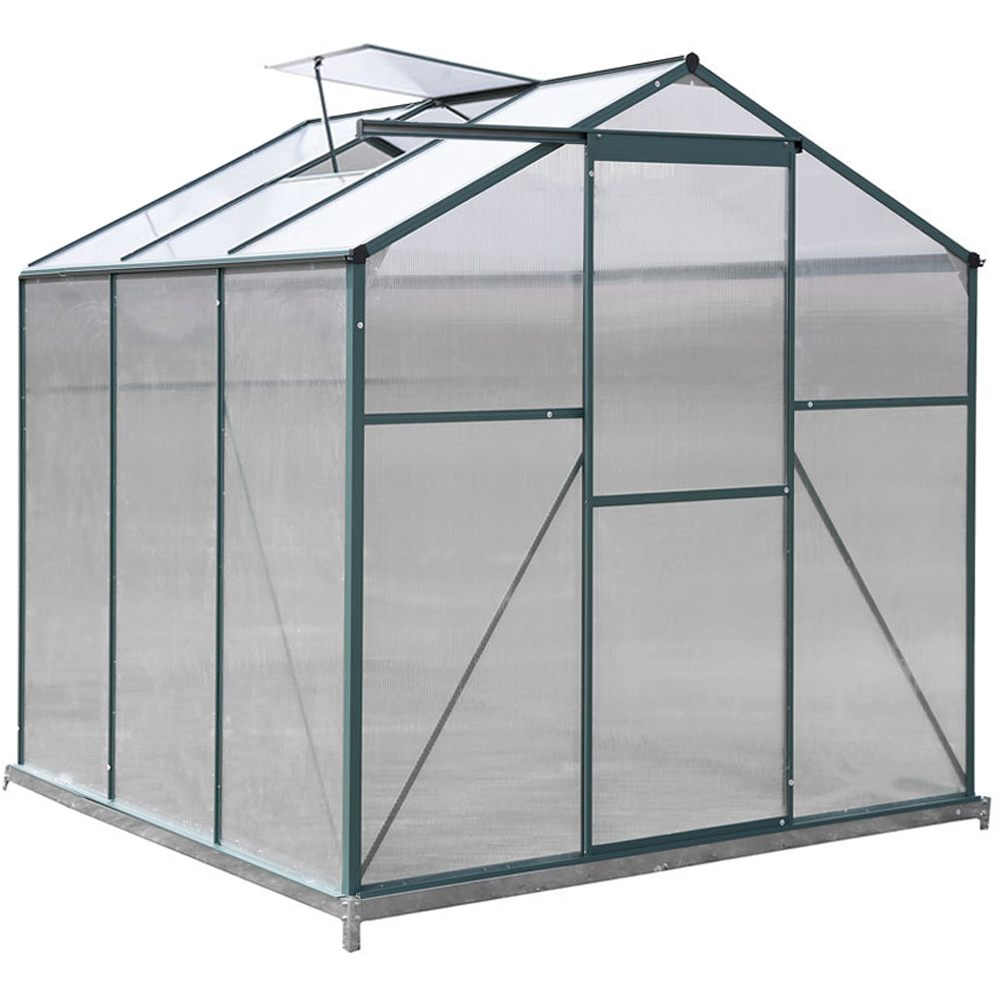 Living and Home Aluminium Frame 6 x 6ft Greenhouse with Base Image 1