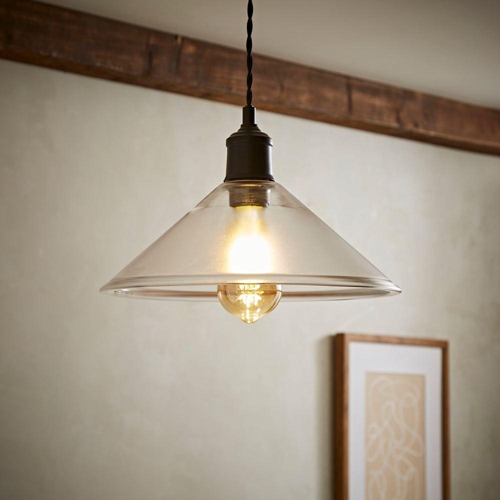 ValueLights Tapered Dome Clear Glass Pendant Lamp Shade Image 6