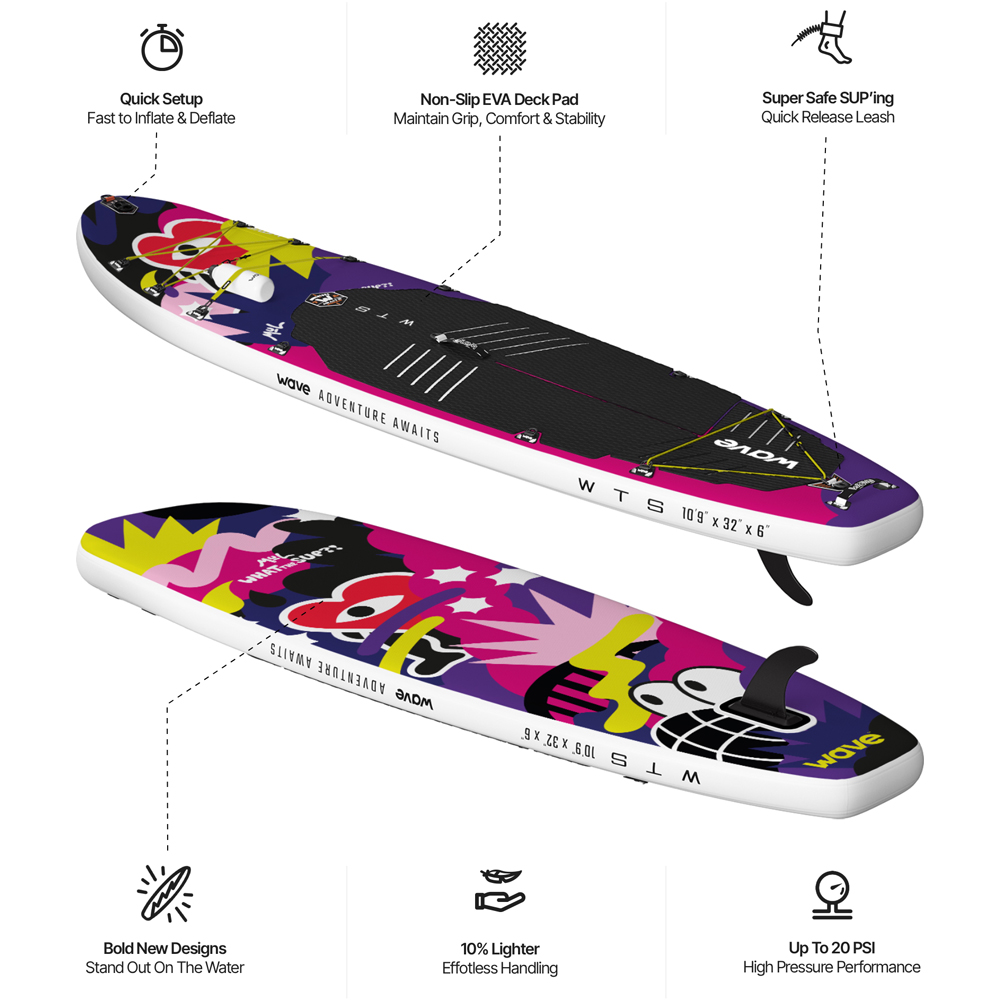 Wave What The SUP?! 10.9ft Multicolour Inflatable Paddleboard Image 3