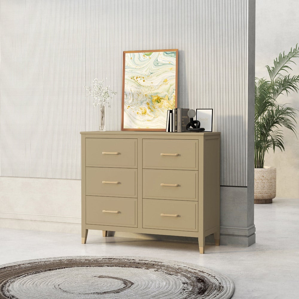 Palazzi 6 Drawer Clay Chest of Drawers Image 8