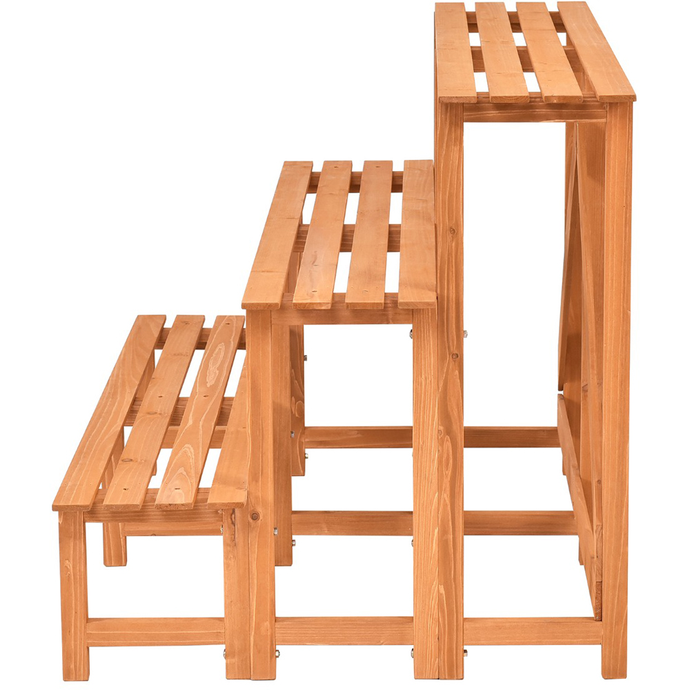 Costway 3 Tier Wooden Corner Plant Rack Image 4