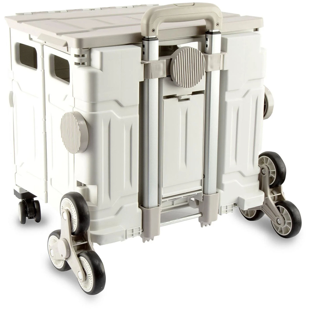 Sewing Online YN8812-GREY Grey Plastic Foldable Craft and Sewing Trolley 47 x 52 x 41cm Image 2