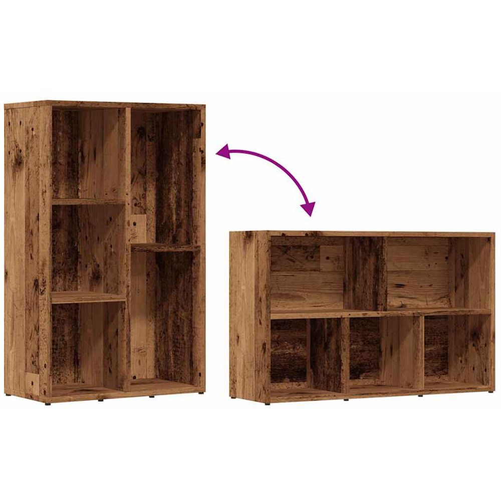 vidaXL 5 Shelf Old Wood Bookcase Image 8