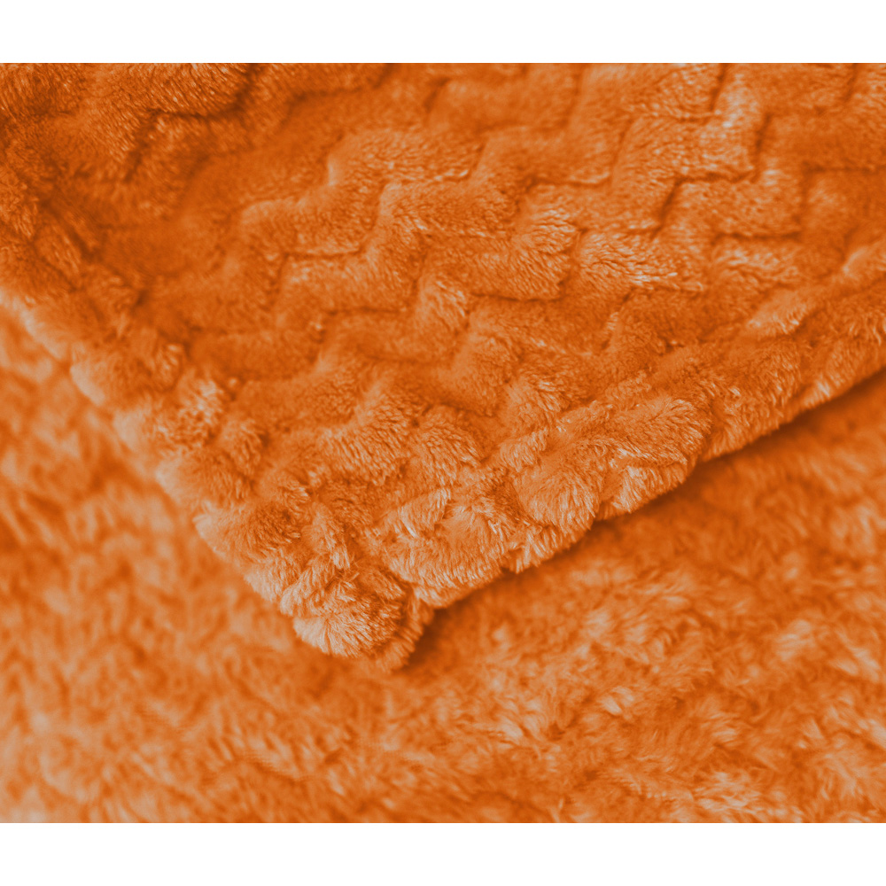 Velosso Moda Orange Plush Chevron Pattern Throw 150 x 200cm Image 3