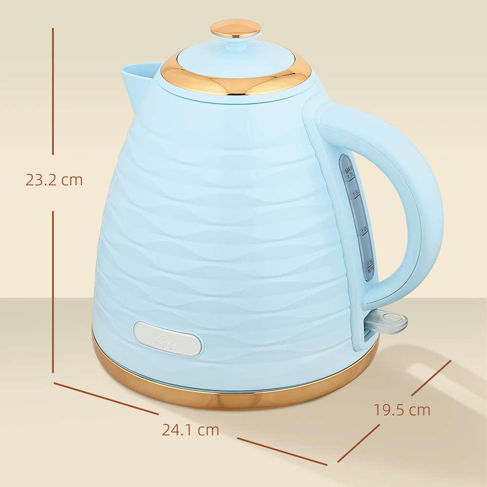 HOMCOM 800-207V70LB Light Blue Ripple 1.7L Electric Kettle 3kW Image 9