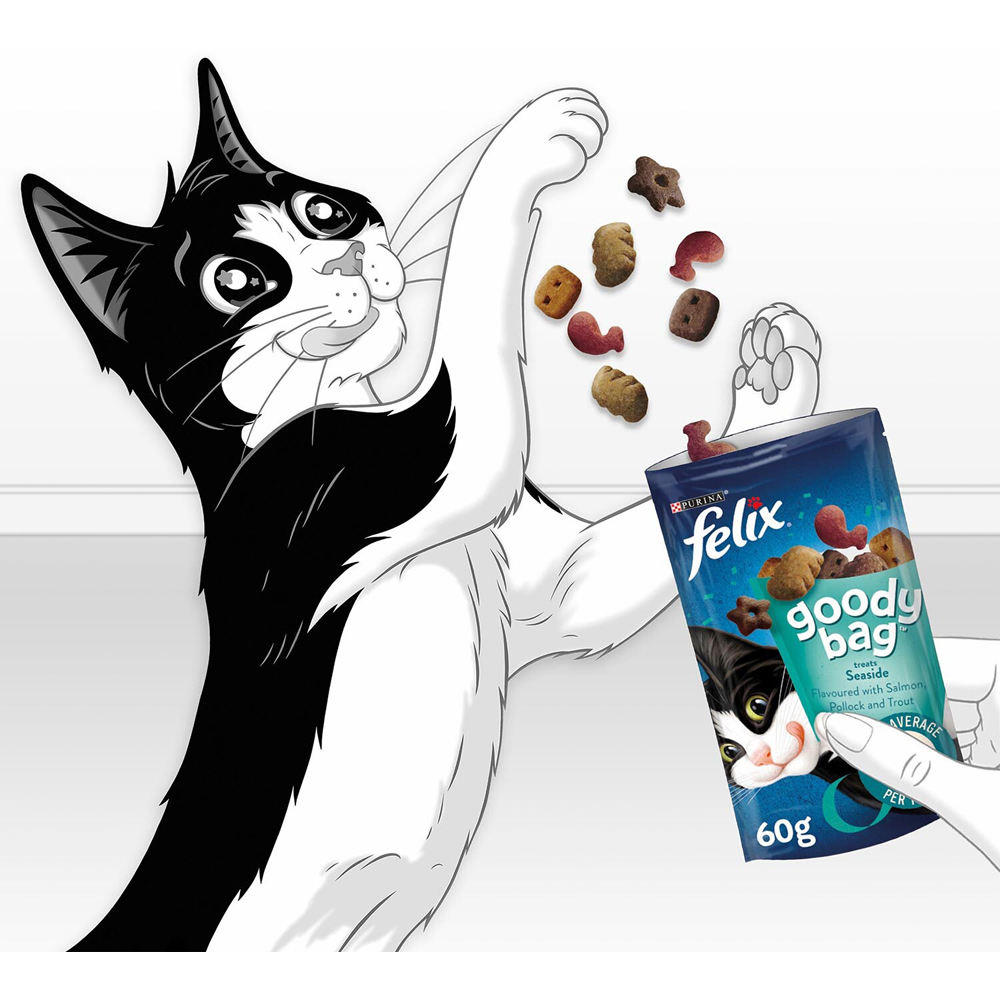 Felix Goody Bag Seaside Mix Adult Cat Treat 60g Image 2