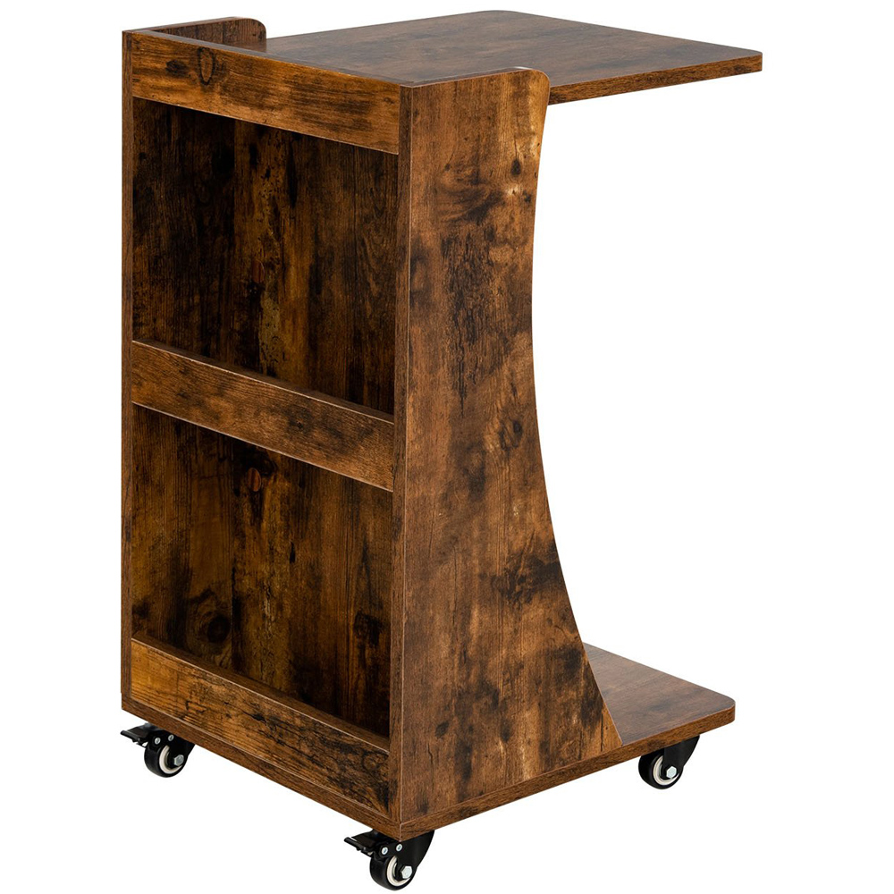 Costway 3 Shelf C Shaped Natural Side Table Image 2
