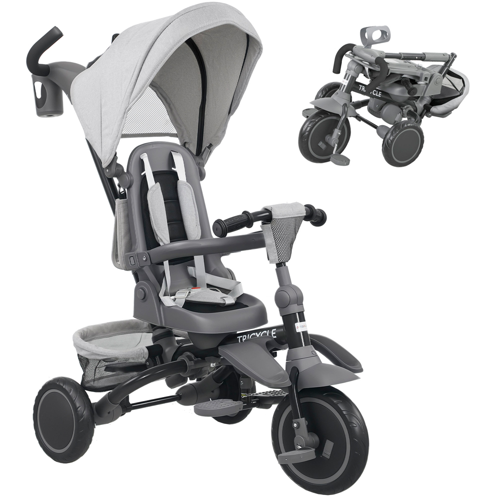 Tommy Toys 6-in-1 Toddler Grey 5 Point Harness Trike with Parent Handle Image 3