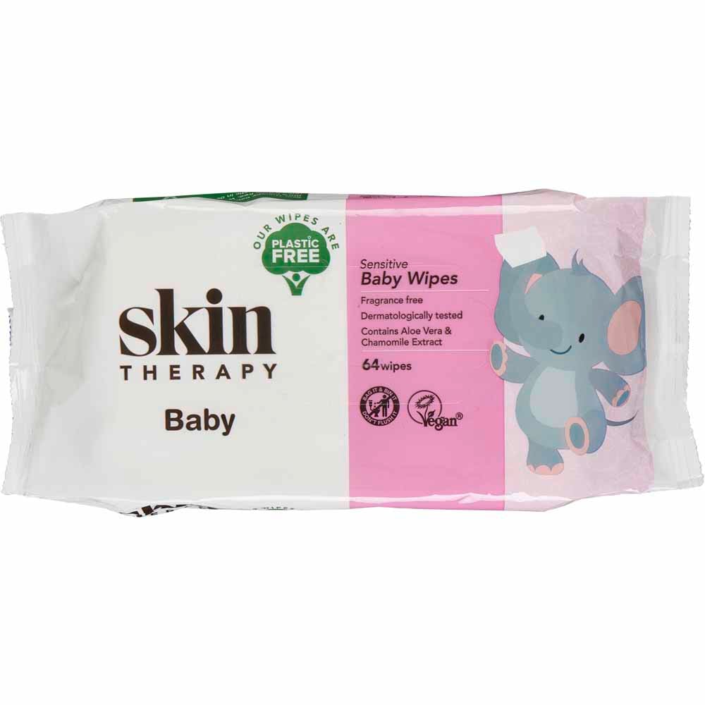 Skin Therapy Plastic Free Sensitive Baby Wipes 64 pack Image 1