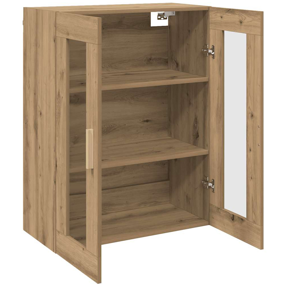 vidaXL 2 Glass Door Artisan Oak Hanging Wall Cabinet Image 4