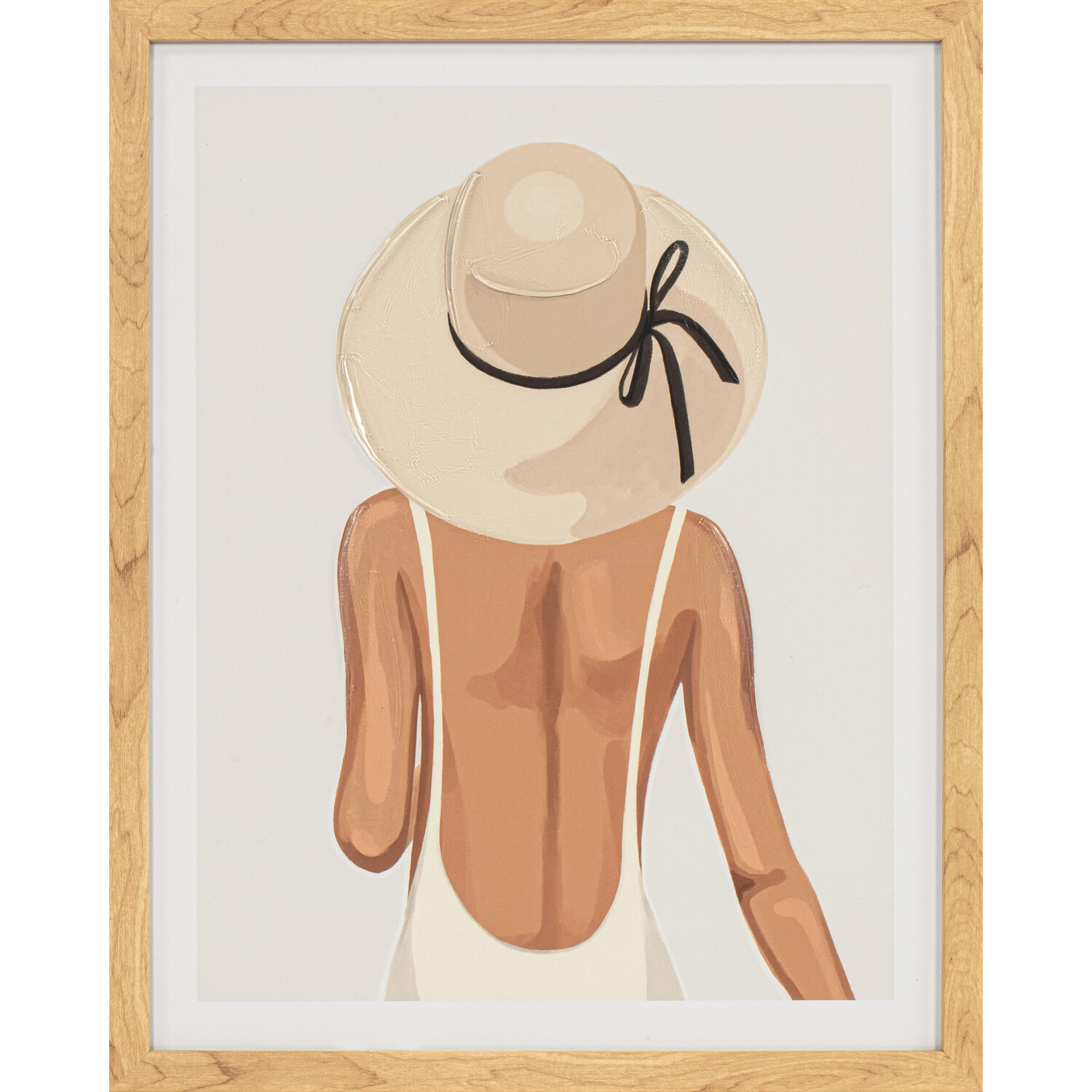 Elegant Sun Hat Portrait Gel Framed Art Image 6