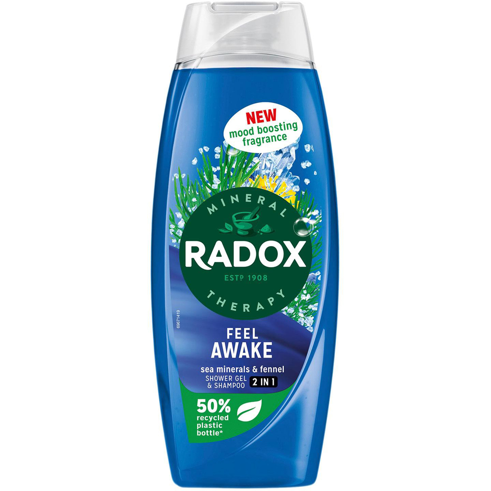Radox 2-in-1 Feel Awake Men Fennel and Sea Minerals Body Wash and Shampoo 450ml 6 Pack Image 3