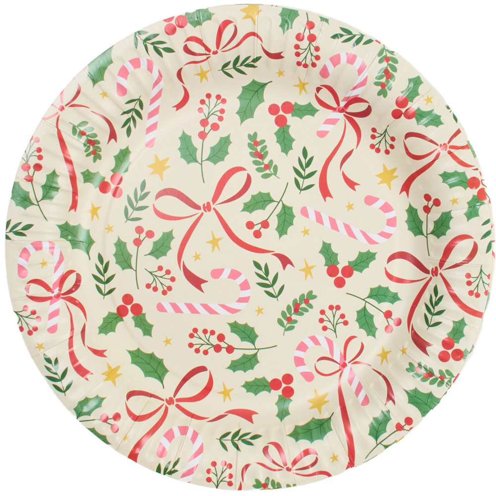 Pack of 10 Christmas Bow Plates Image 3
