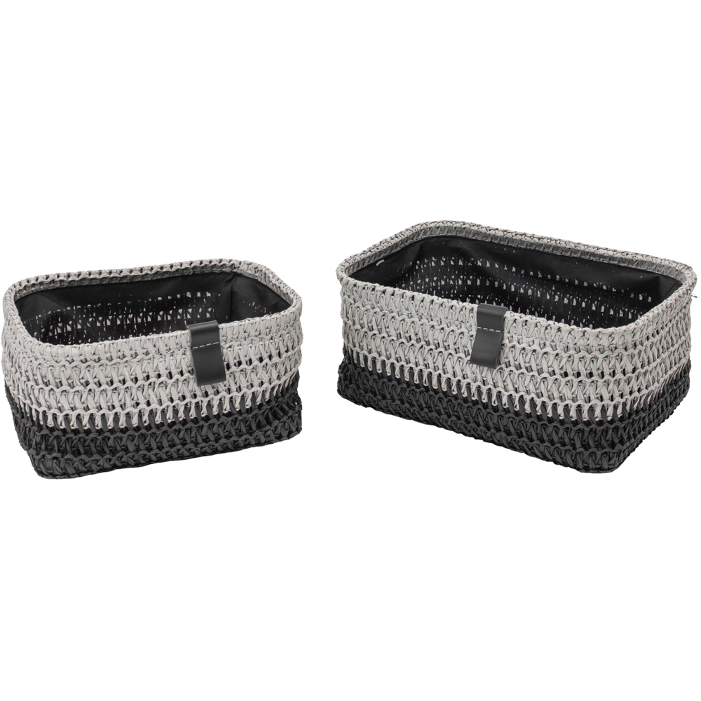 JVL Kenzi Light Grey Rectangular Storage Basket 2 Pack Image 3