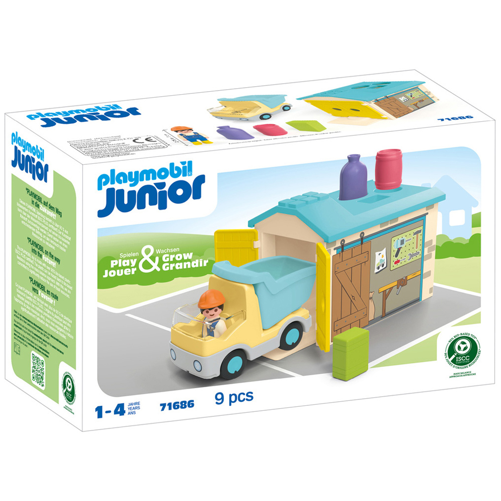 Playmobil Junior Construction Truck with Garage Playset Image 1