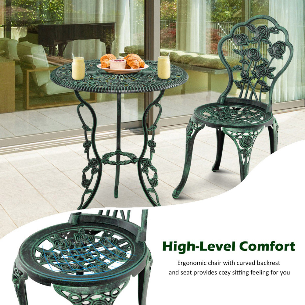 Costway 2 Seater Aluminium Bistro Set Image 6