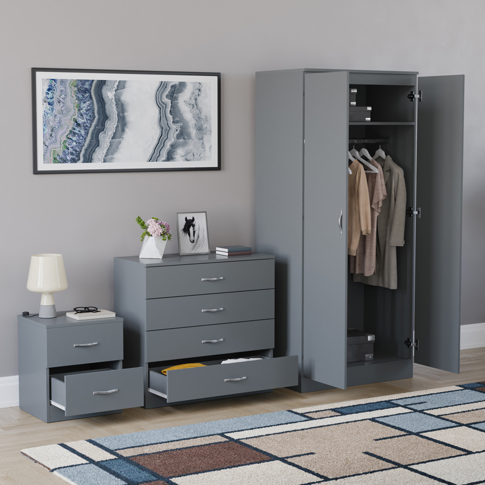 VIDA DESIGNS Riano Grey 3 Piece Bedroom Furniture Set Image 5