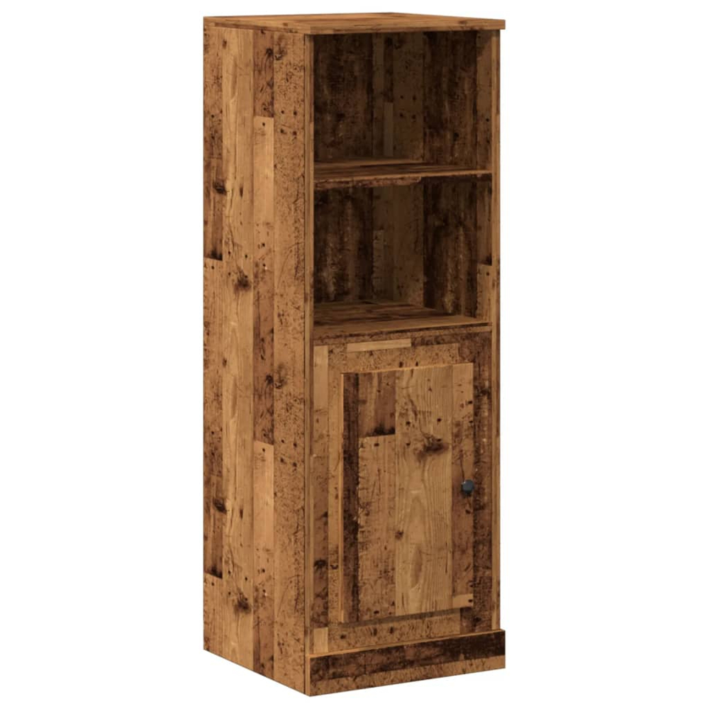 vidaXL Single Door 2 Shelf Old Wood Highboard Image 2