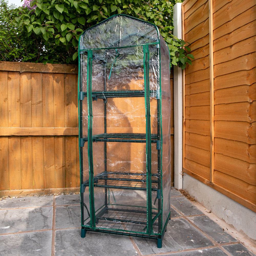 Samuel Alexander 4 Tier 3.2 x 1.6ft Greenhouse with Removable Cover Image 2
