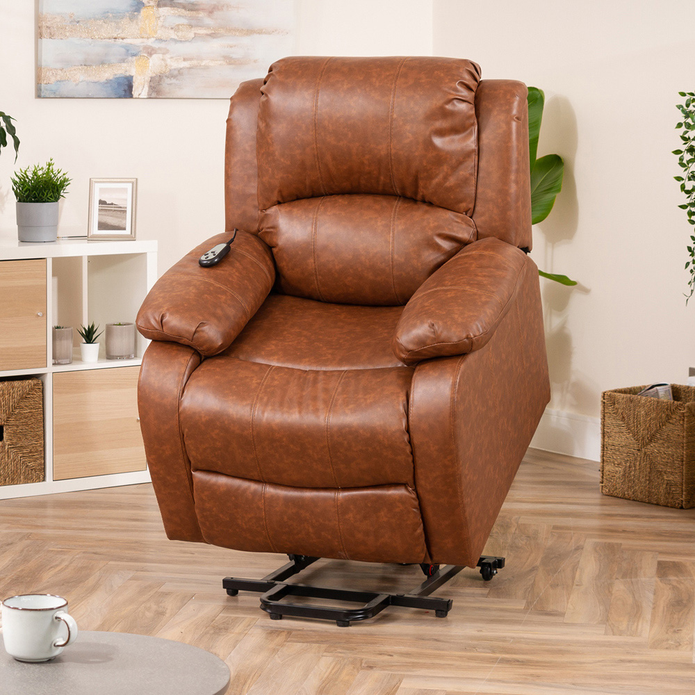 Artemis Home Northfield Tan Dual Motor Massage and Heat Riser Recliner Chair Image 3